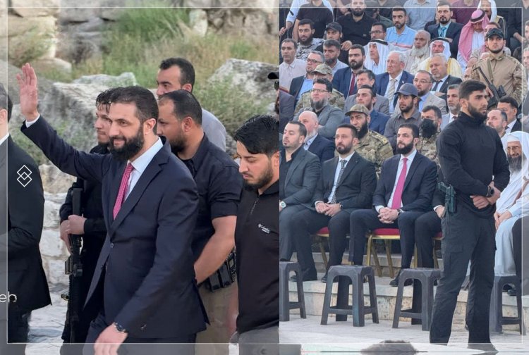 الرئيس السوري أحمد  الشرع يصل إلى مدينة  حلب للمشاركة في فعالية  حلب مفتاح النصر