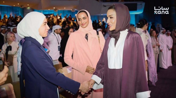 عقيلة الرئيس أحمد الشرع لطيفة الدروبي تشارك في حفل افتتاح قمة "وايز 2025"