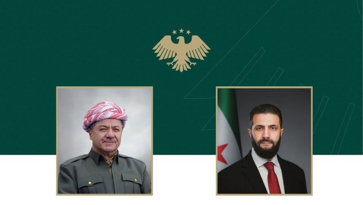 السيد الرئيس أحمد الشرع يبحث هاتفيًا مع السيد مسعود بارزاني مستجدات الأوضاع